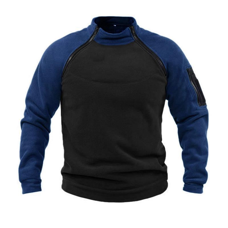 Men's Loose Double Sleeve Stand Collar Warm Breathable Sweatshirt