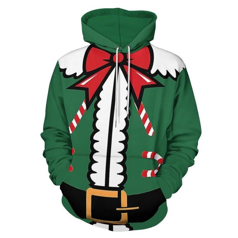 Men's Christmas Print Graffiti Casual Hoodie