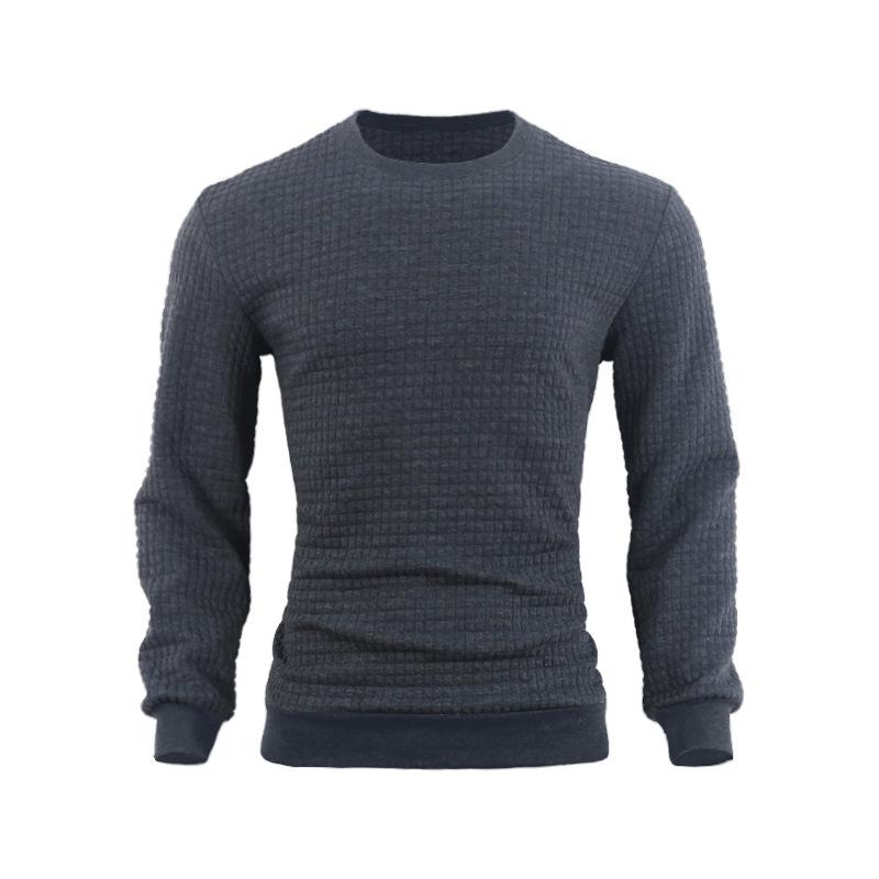 Men's Casual Crew Neck Waffle Sweater