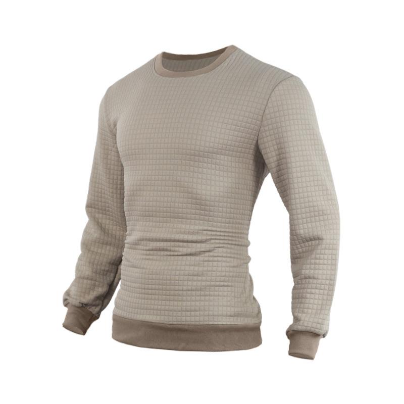 Men's Casual Crew Neck Waffle Sweater