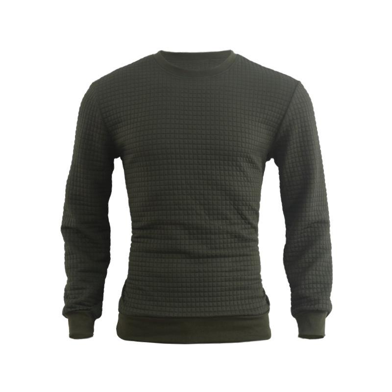Men's Casual Crew Neck Waffle Sweater