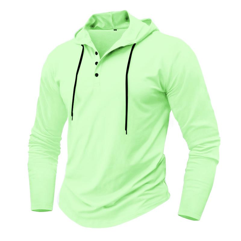 Men's Casual Solid Color Loose Long Sleeve Hoodie