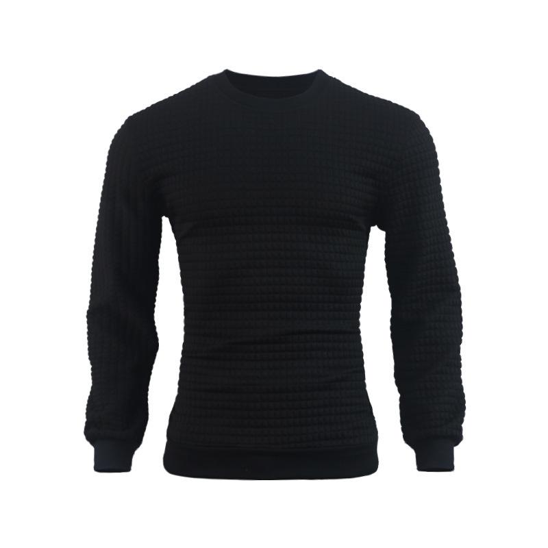 Men's Casual Crew Neck Waffle Sweater