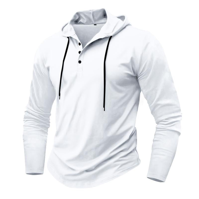 Men's Casual Solid Color Loose Long Sleeve Hoodie