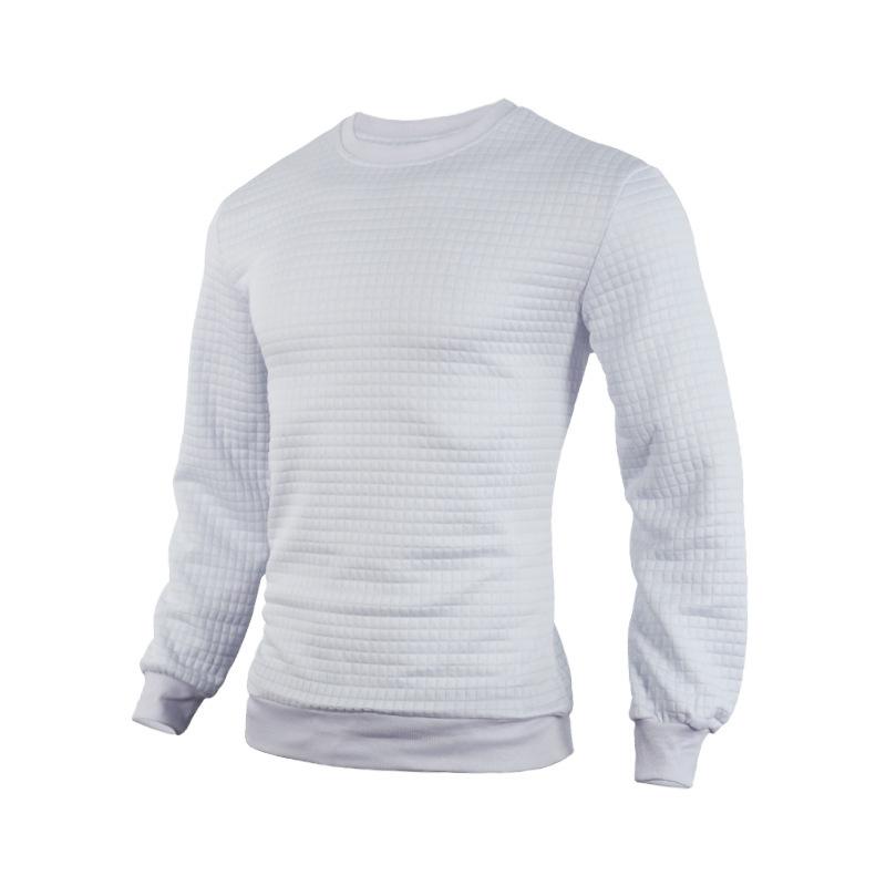 Men's Casual Crew Neck Waffle Sweater