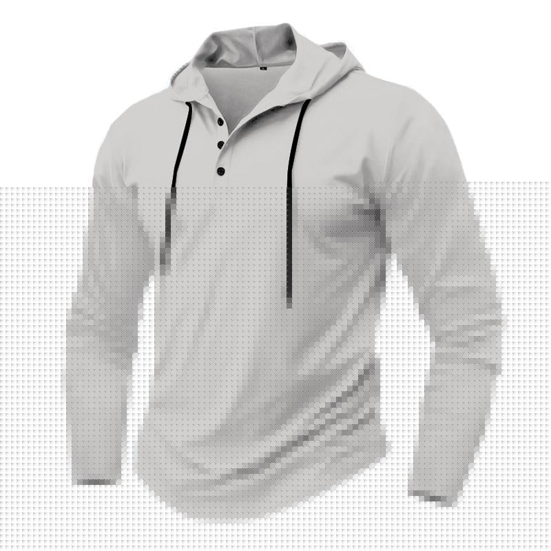 Men's Casual Solid Color Loose Long Sleeve Hoodie