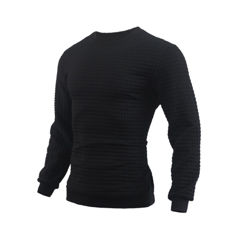 Men's Casual Crew Neck Waffle Sweater