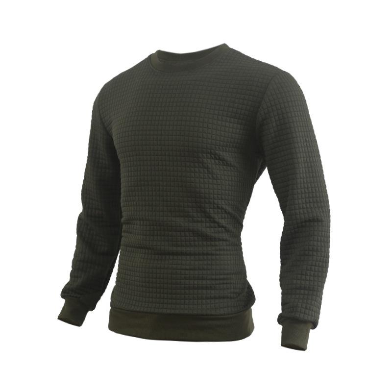 Men's Casual Crew Neck Waffle Sweater