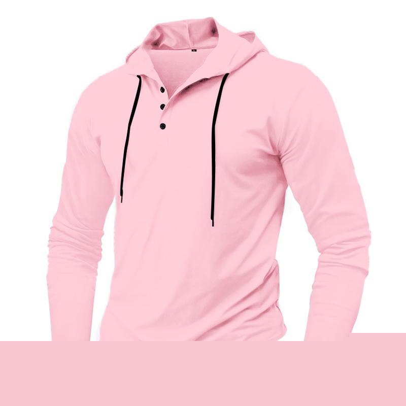 Men's Casual Solid Color Loose Long Sleeve Hoodie