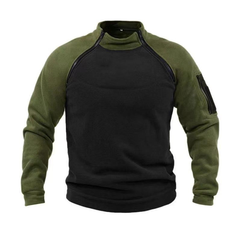 Men's Loose Double Sleeve Stand Collar Warm Breathable Sweatshirt