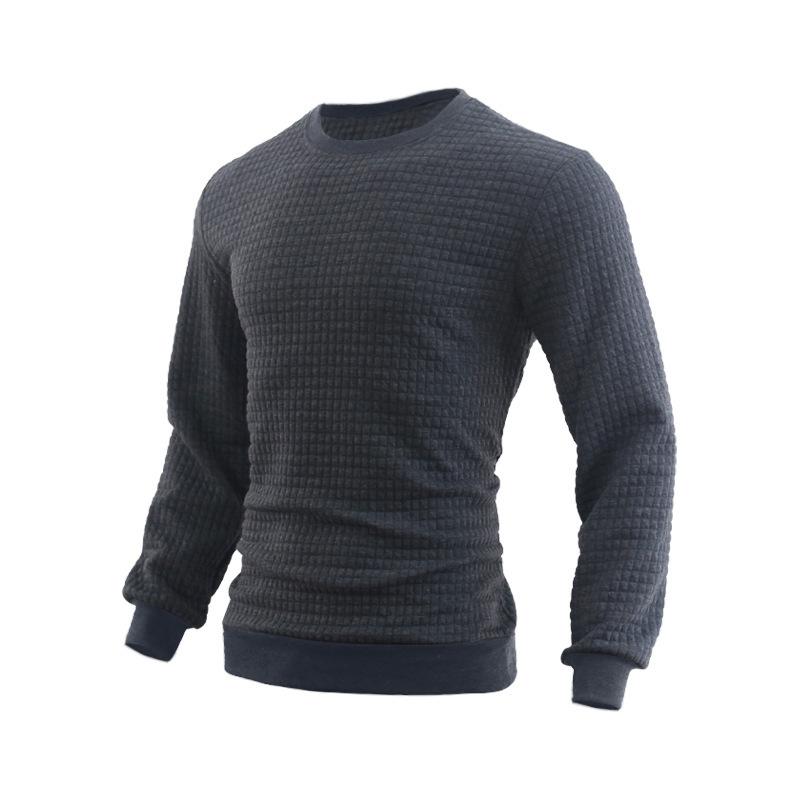Men's Casual Crew Neck Waffle Sweater